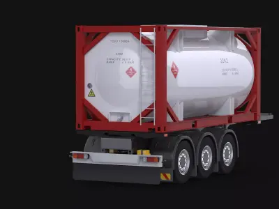 ISO 20 Tanker Trailer 3D model
