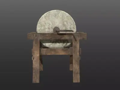 Historical Grindstone Low-poly 3D model