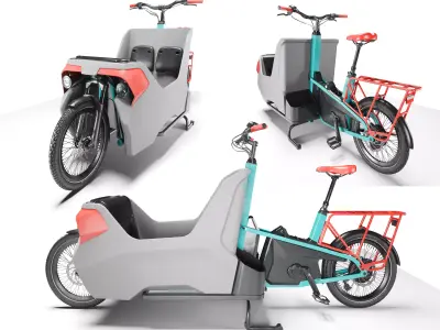Bike Electric Cargo  Low-poly 3D model