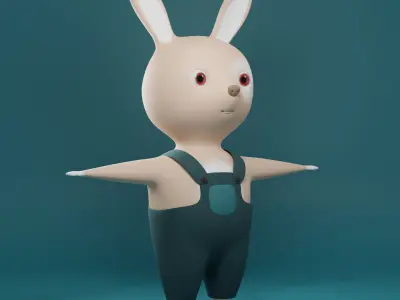 cartoon rabbit 3D model get