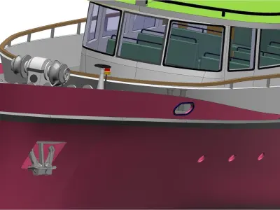 3d printabled or wooden PASSENGER BOAT 3D print model