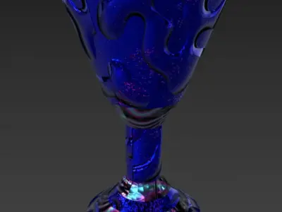Futuristic Liquid flowing Space Gem Goblet Free low-poly 3D model