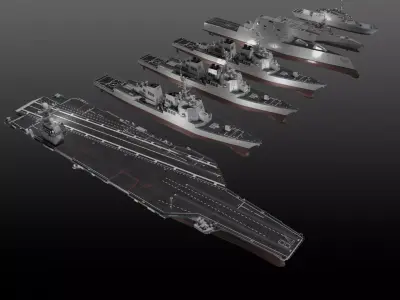 Modern warships 3D Model Pack