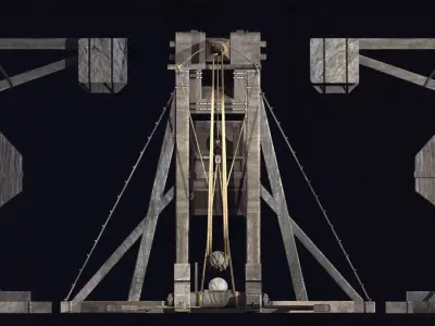 Medieval Trebuchet Low-poly 3D model
