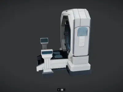 futuristic sci-fi portal with control panel 3D model