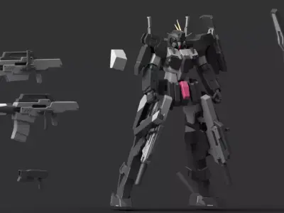 GN-006SA Cherudim Gundam SAGA 3D Model 3D model