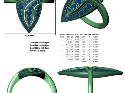 Antique Marquise Shape Diamond Ring 3D print model