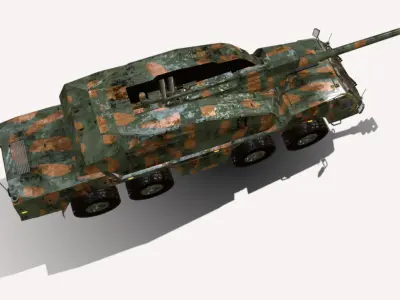 excalibur 155 mm 8x8 Low-poly 3D model