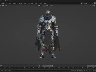 Medieval Dark Warrior 3D model