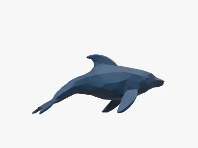 Dolphin low poly Low-poly 3D model purchase