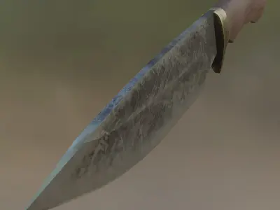Hunting Camping Cooking and Survival Knife Low-poly 3D model