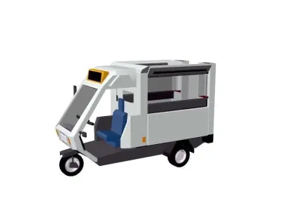 Tuktuk Tricycle Low-poly 3D model