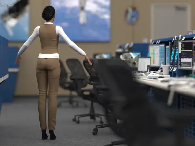 Light Skin Business Style Woman Rigged for Cinema 4D 3D model