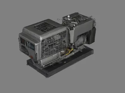 Industrial Diesel Generator Assembled and Exploded  Low Poly  Low-poly 3D model