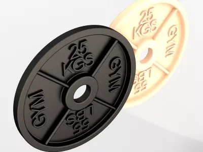 Gym Weight Plate 3D Model Barbell Disc Free 3D print model