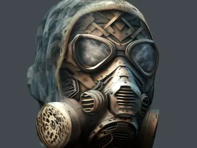 Gas mask helmet 3d model military combat Low-poly 3D model Low-poly 3D model shop