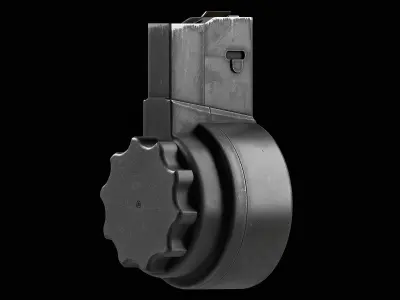 X Products X-25 50 Round Drum Magazine cal 308 Low-poly 3D model