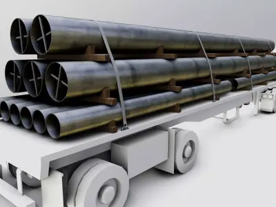 CARGO MODELS FOR TRUCK TRAILER-Pipes Type-1 3D model