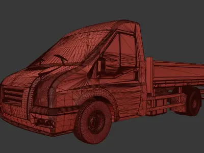 Flat Bed Van 3D model