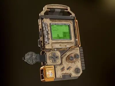 Retro Futuristic  Game-Ready Game Boy Prop Low-poly 3D model