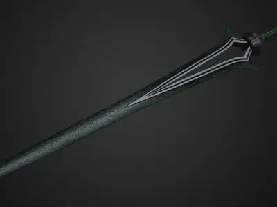 Dark sword Low-poly 3D model get