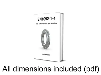 EN1092-1-4 Slip-on Flanges with Type 34 Collars 3D model