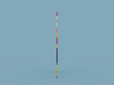 Pixel Fish Collection Low-poly 3D model