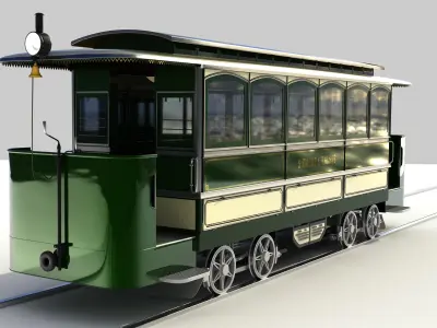 Old tram Siemens and Halske 3D model