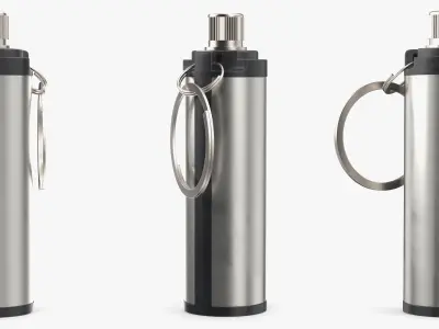 Permanent Keychain Flint Lighter Steel 3D model