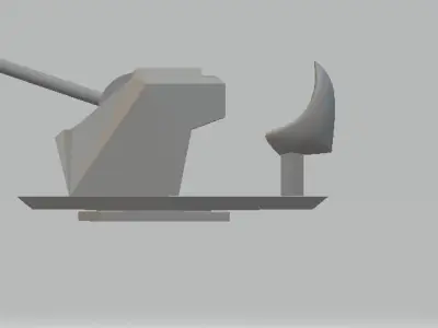 WW2 gun turret tactical wargaming Low-poly 3D model