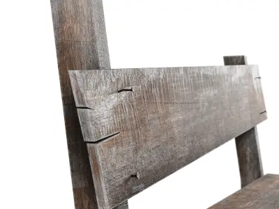 Old Bench Low-poly Free low-poly 3D model
