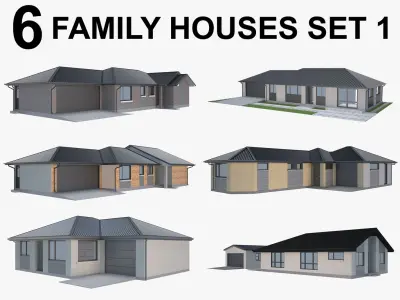 Family Houses Set 1 3D model