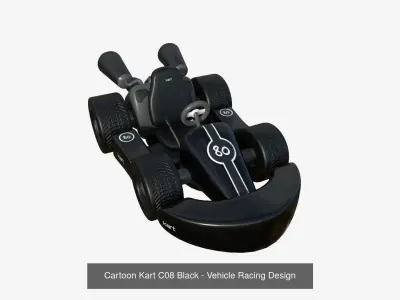 10 Cartoon Karts Black Collection - Vehicle Racing Design 3D Model Pack purchase