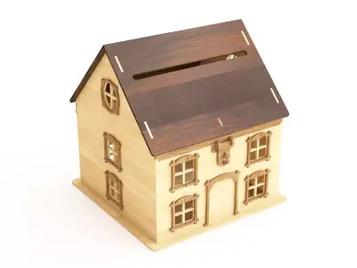 House wooden toy 3D model