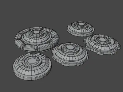 Cartoon Sci-Fi Mines Constructor Pack Free low-poly 3D model