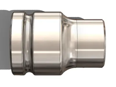 Soquete Curto 10 mm x 3-8 pol Short Socket 3D model