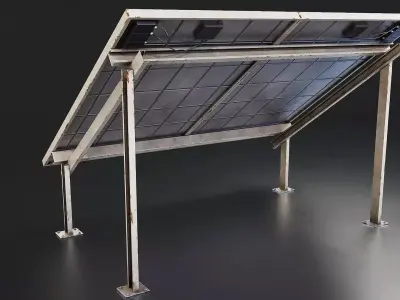 Solar Panel Array 3D Model Low-poly 3D model