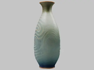 Vase with spiral design Low-poly 3D model