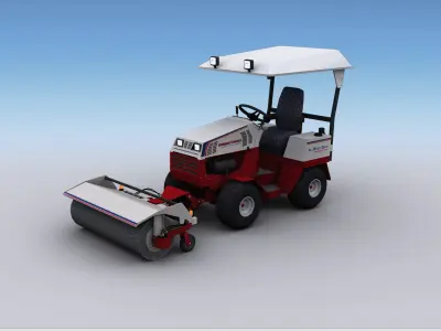 Broom Truck Lowpoly Low-poly 3D model
