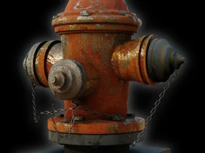 Realistic Fire Hydrant Free 3D model