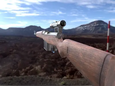 GEWEHR 43 Low Poly Sniper Rifle Low-poly 3D model