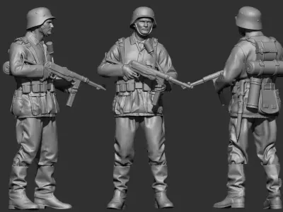 German Soldier WW2 Free 3D print model