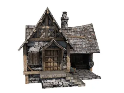 Medieval Building 14 Blacksmith Forge Low-poly 3D model