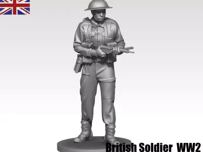 British soldier ww2 06 3D print model