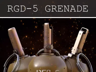 Soviet hand Grenade RGD-5 Low-poly 3D model Low-poly 3D model