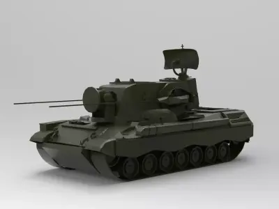 Flakpanzer Military Tank 3D model