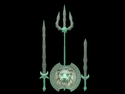 Ancient Melee Weapons Low-poly 3D model
