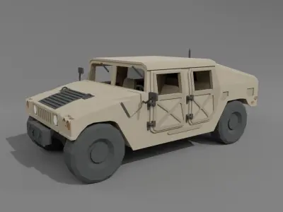 Low Poly Humvee Free Free low-poly 3D model