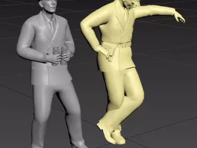 WW2  German naval officers  3D print model