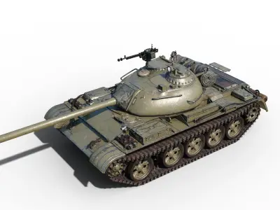 PBR 2 coatings  T-54 main battle tank of the Soviet Union Low-poly 3D model